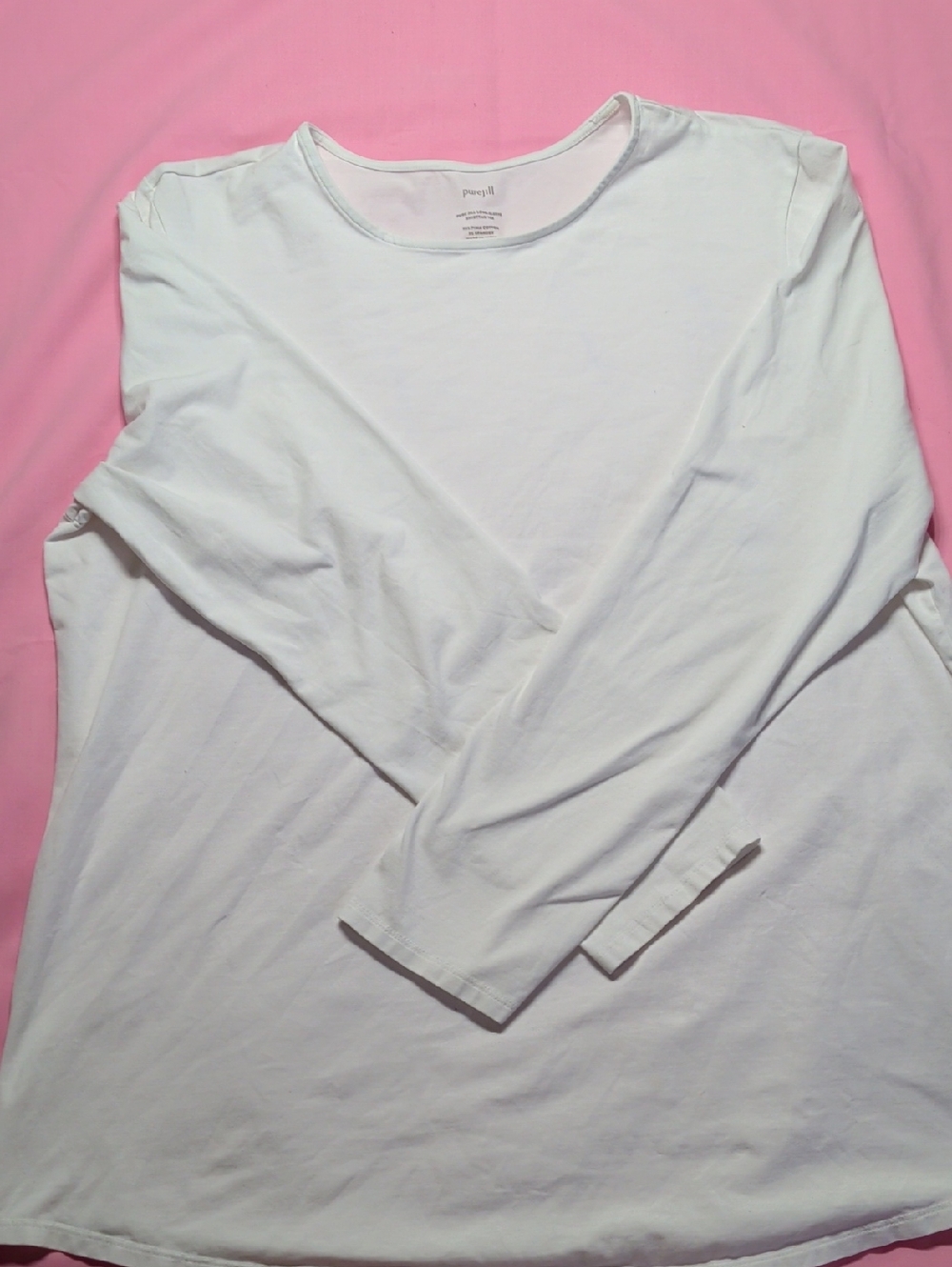 Pure‎ Jill White Long-Sleeve Crewneck Tee